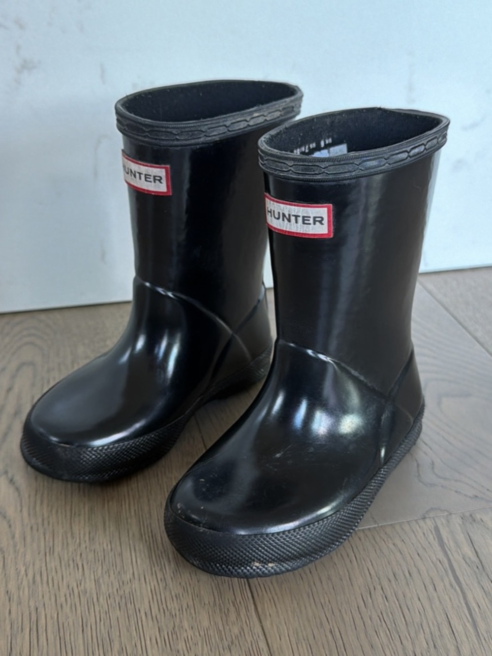 Hunter Kids Black Gloss Rain Boots